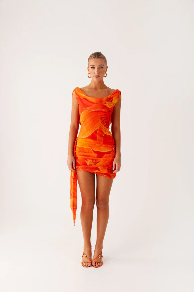 Good Fortune Mini Dress - Serene Orange | Peppermayo (Global)