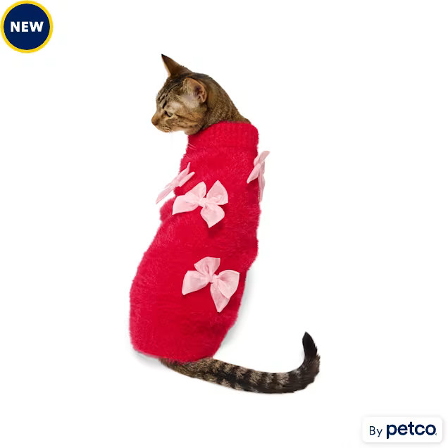 Merry Makings Pretty Bows Holiday Pet Sweater, X- Small | Petco