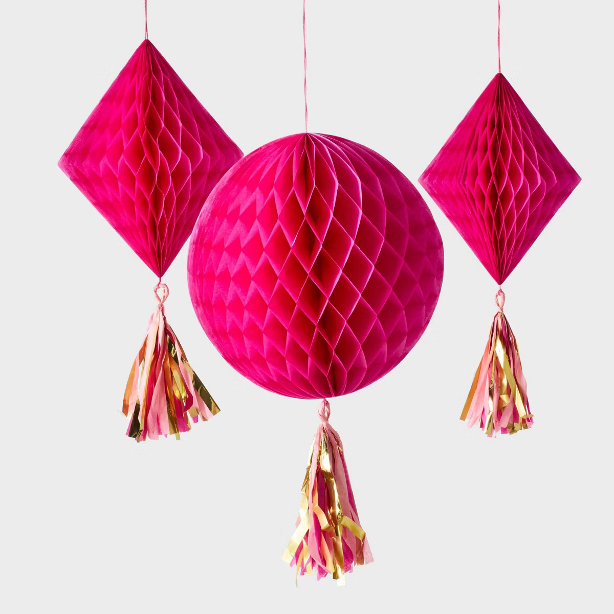 3ct Hot Pink Tassel Honeycombs - Spritz™ | Target