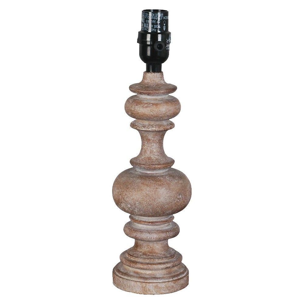 Turned Column Wood Small Lamp Base Brown Includes Energy Efficient Light Bulb - Threshold | Target