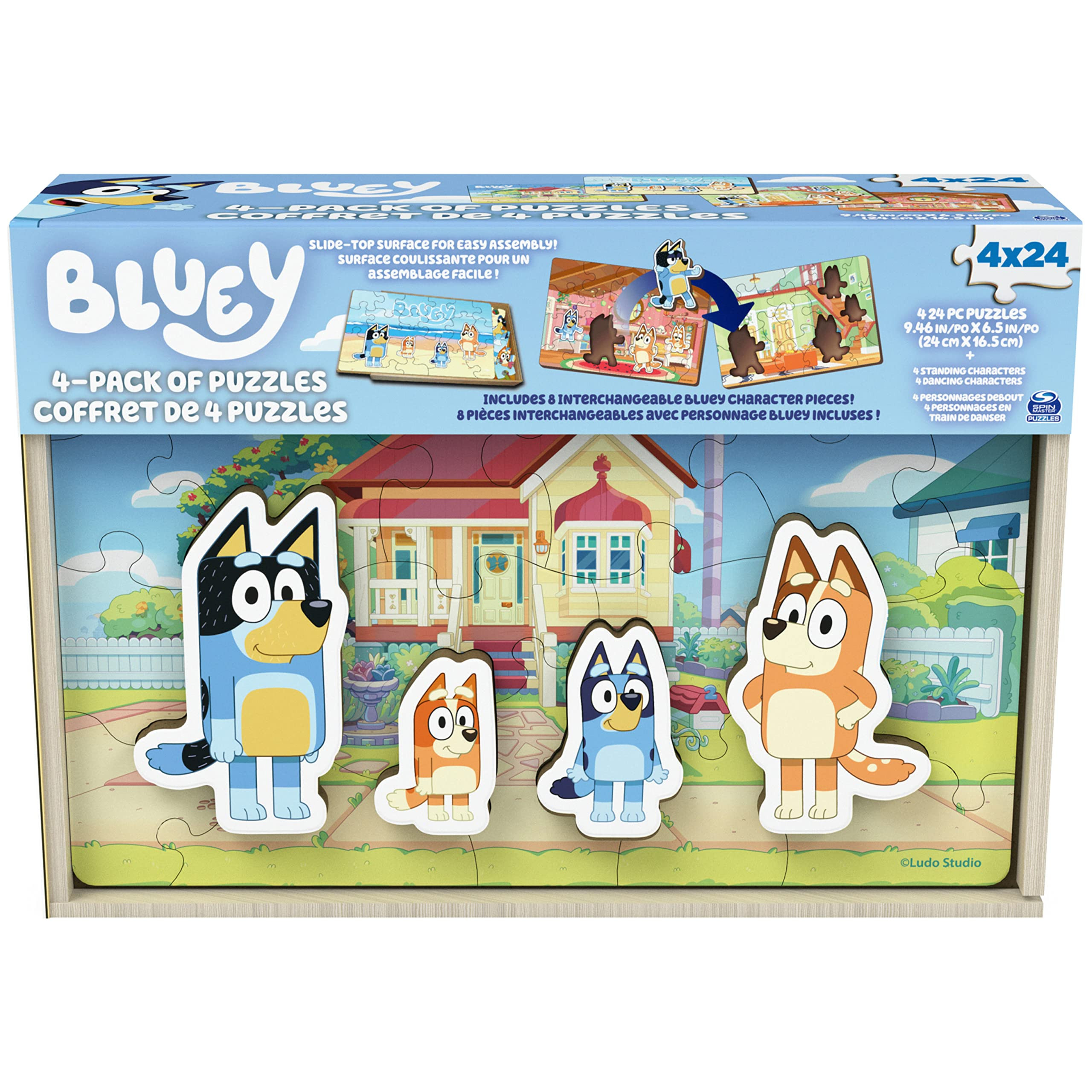 Spin Master Games, Bluey Puzzles 4-Pack, Wooden Jigsaw Puzzles for Preschoolers, 24 Pieces Each, ... | Amazon (CA)