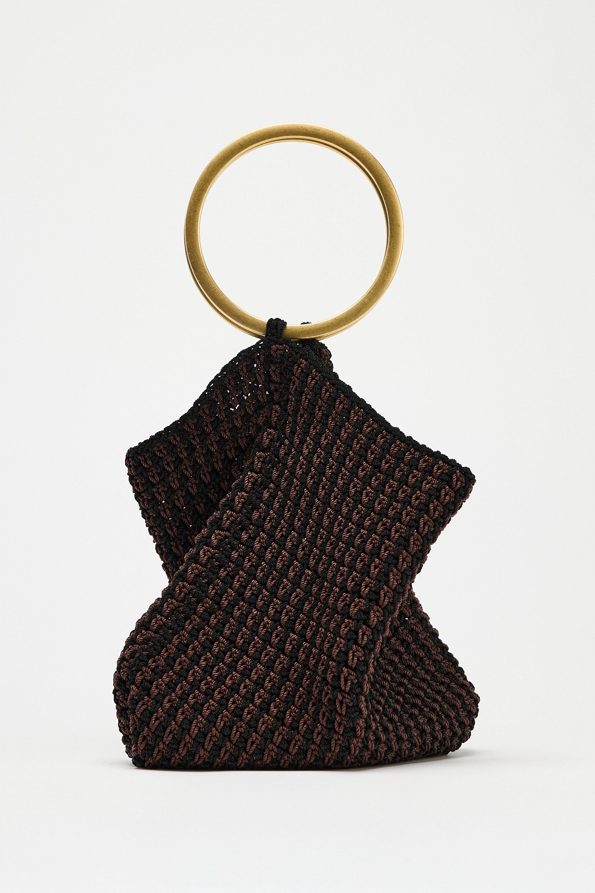 WOVEN BAG WITH METAL HANDLE | Zara US