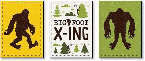 Big Dot of Happiness Sasquatch Crossing - Bigfoot Nursery Wall Art and Kids Room Decor - 7.5 x 10... | Amazon (US)