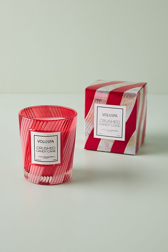 Voluspa Candy Cane Glass Candle | Anthropologie (US)