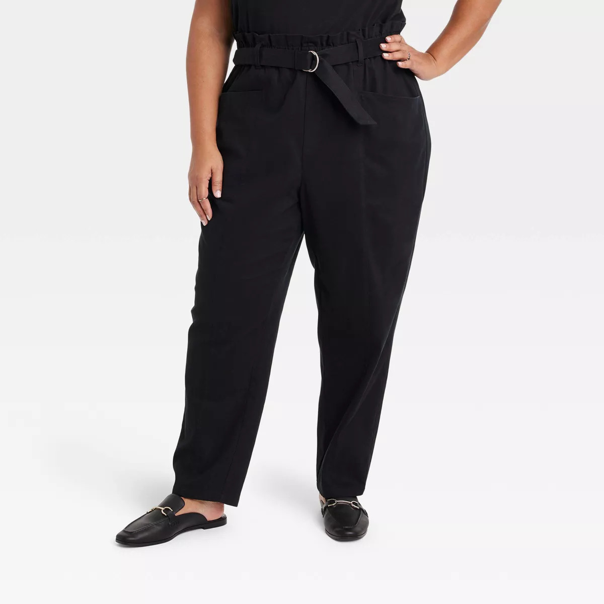 Women's High-Waisted Paperbag Taper Trousers - Ava & Viv™ | Target
