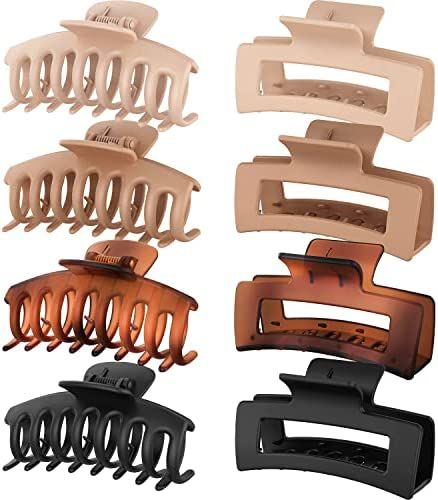 Dyrec Large Hair Claw Clips for Thick Hair, 8 Pack 4.3" Hair Clips for Women & Girls, 2 Styles St... | Amazon (US)
