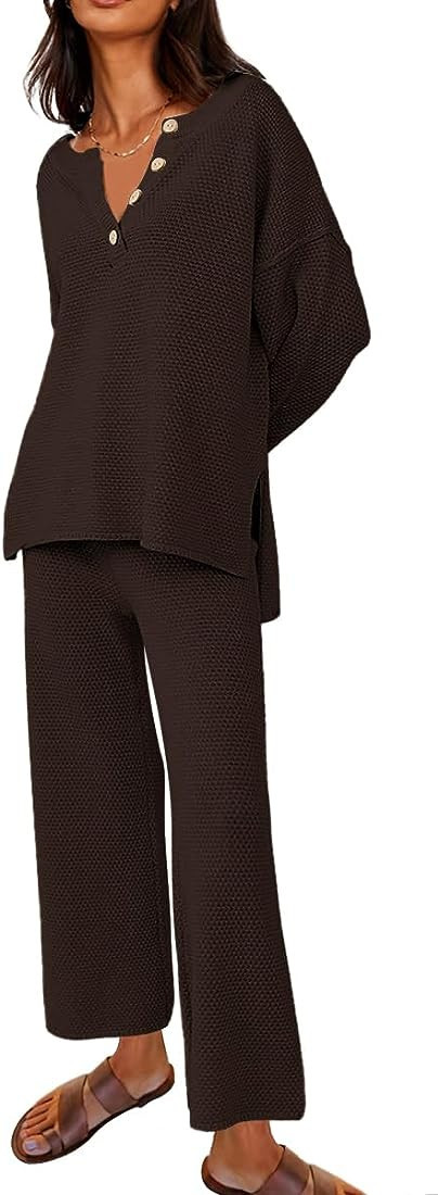 LILLUSORY Women's 2 Piece Trendy Outfits Oversized Slouchy Matching Lounge Sets Cozy Knit Loungew... | Amazon (US)