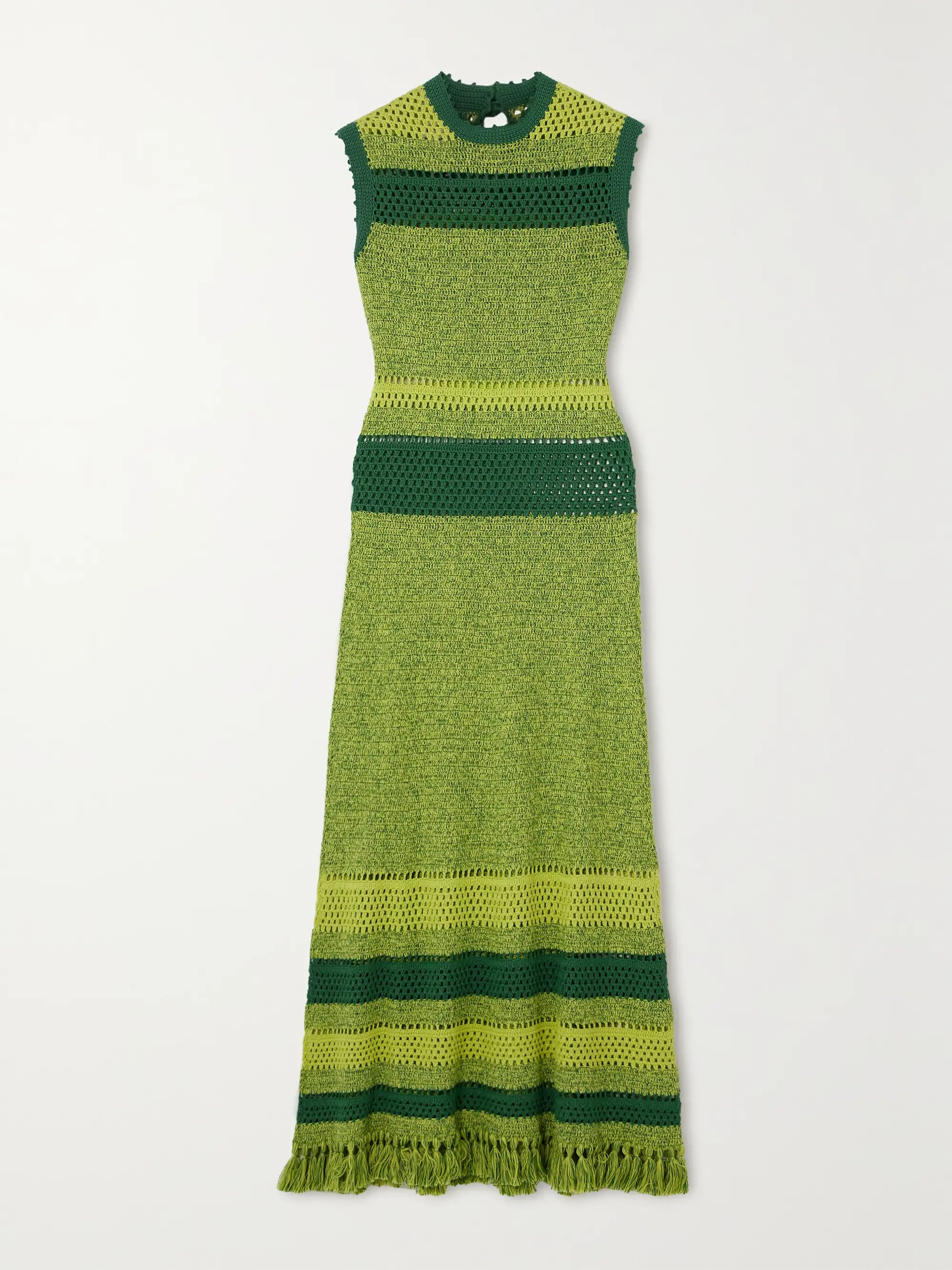+ NET SUSTAIN Nanay fringed crocheted-cotton midi dress | NET-A-PORTER (UK & EU)