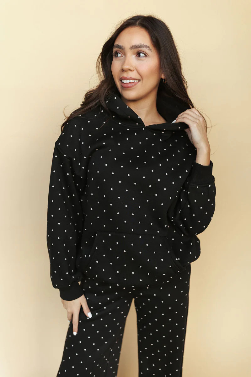 Spot On Polka Dot Hoodie in Black | Henly