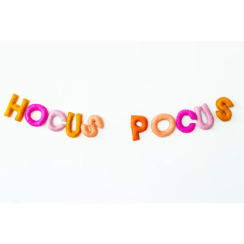 Hocus Pocus Wool Felt Garland - Pink | Shop Sweet Lulu