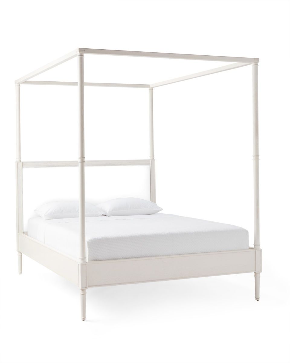 Bridgeway Four Poster Bed - Washed White | Serena and Lily