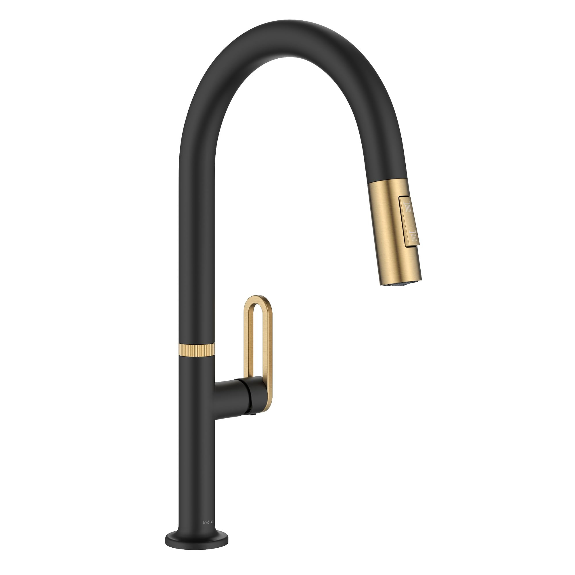 KRAUS Vetra 2-Function Single Handle Pull Down Kitchen Faucet in Spot-Free Brushed Brass/Matte Bl... | Amazon (US)