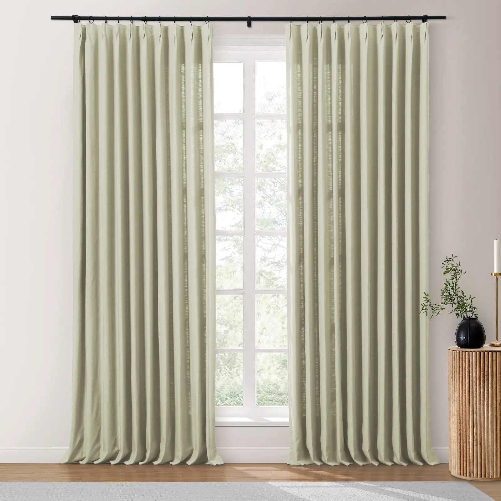 Isabella Heavyweight Cotton Drapery Pleated - Bone White 7084-8 | TWOPAGES