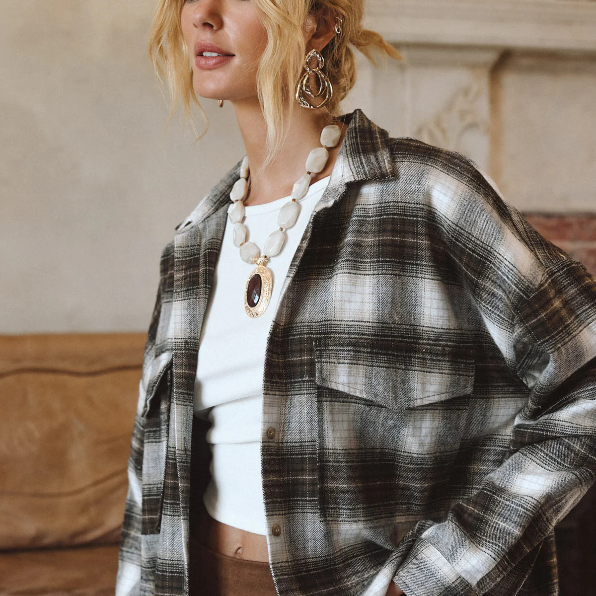 Fireside Espresso Plaid Flannel | 12th Tribe