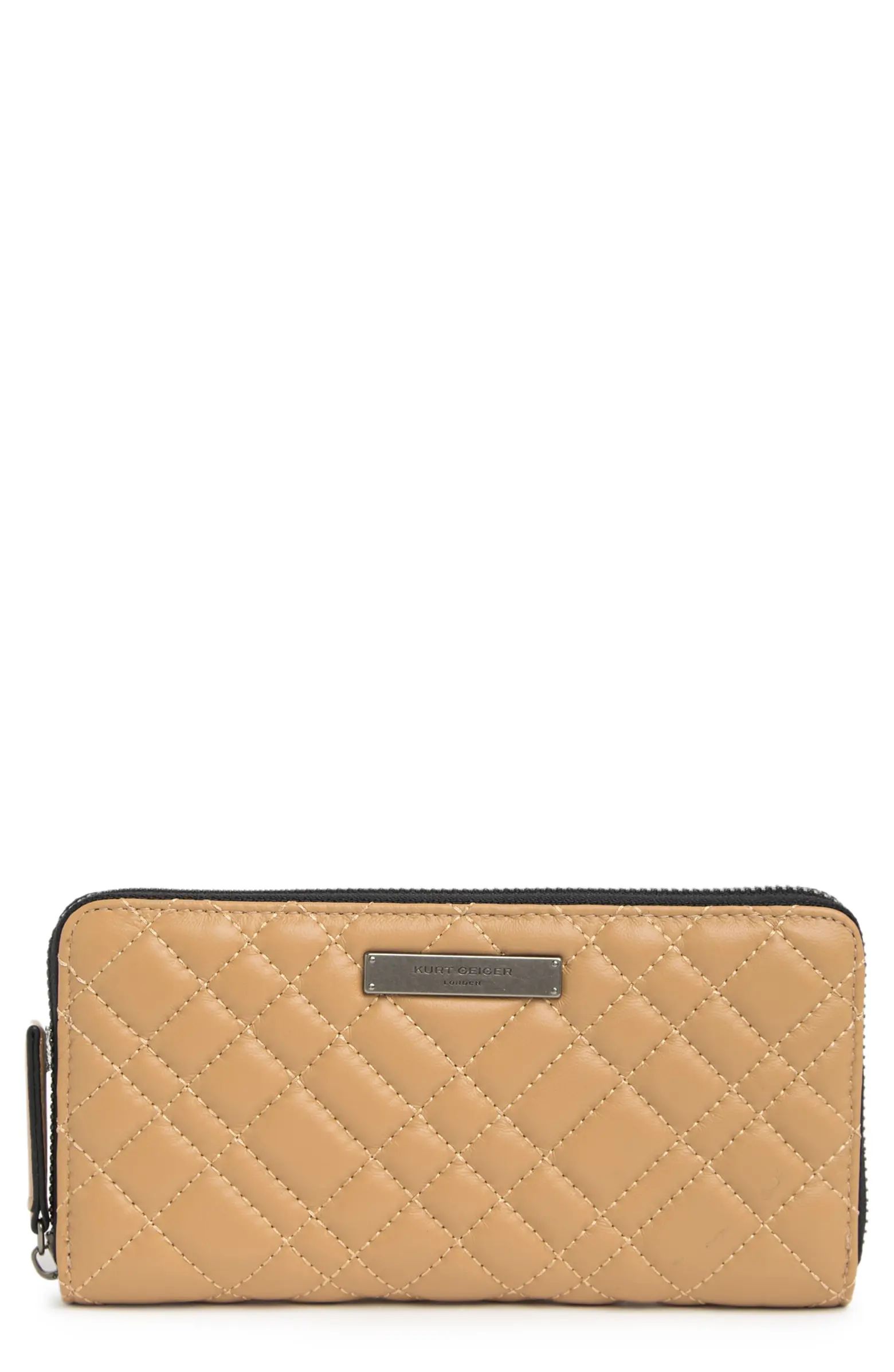 Quilted Leather Zip Around Wallet | Nordstrom Rack