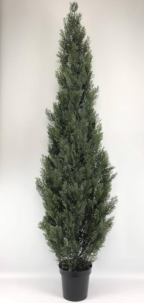 One 8 Foot Outdoor Artificial Cedar Topiary Tree Potted UV Rated Plant by Silk Tree Warehouse Com... | Amazon (US)