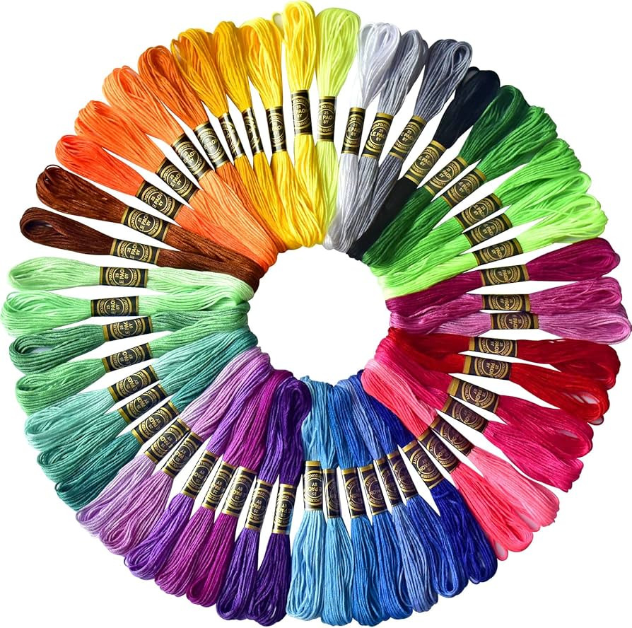 50 Skeins Embroidery Floss Rainbow Color Per Pack Cross Stitch Threads Friendship Bracelets Floss... | Amazon (US)