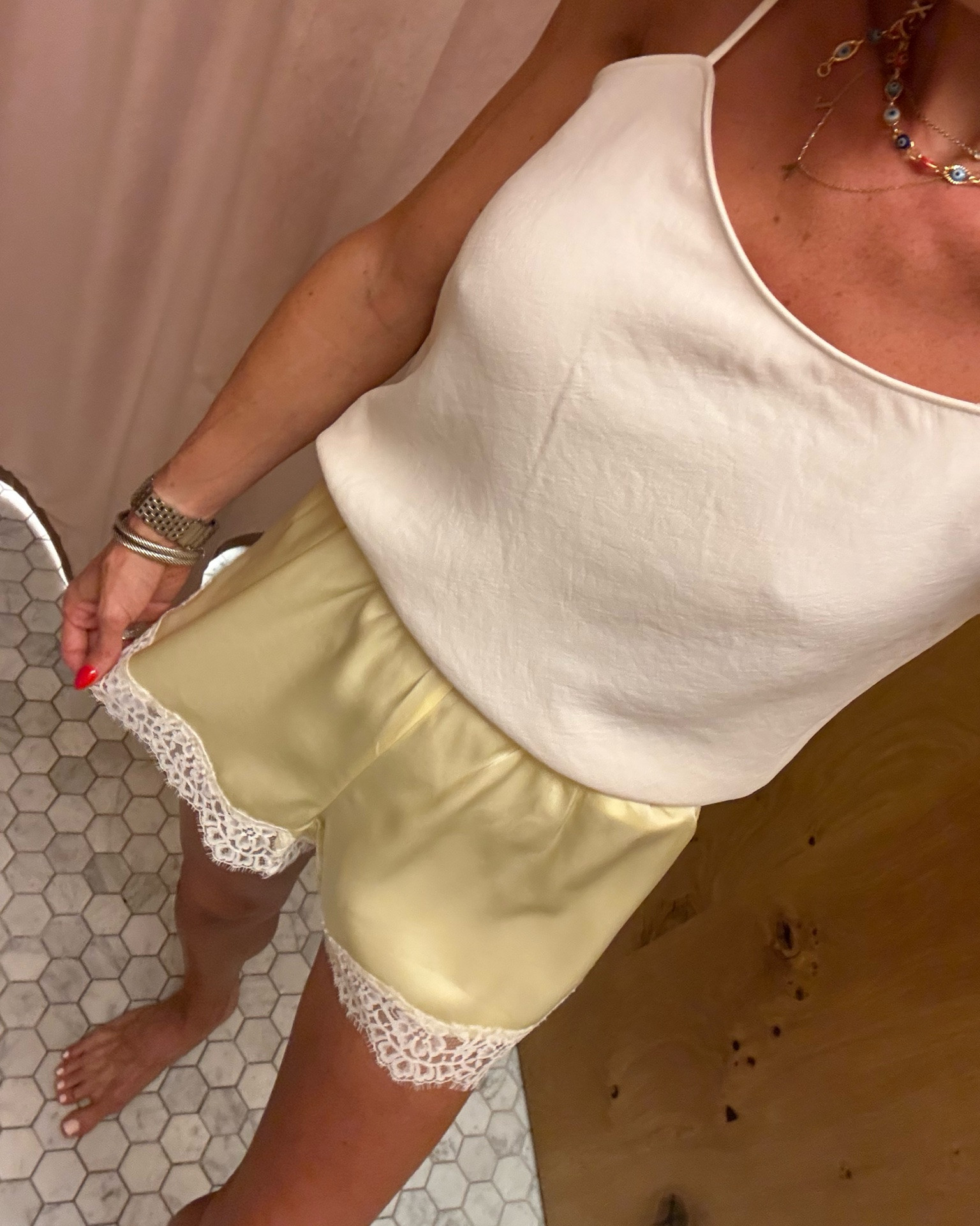 Trending butter yellow satin shorts on sale! I love this color. Wearing smallest size

#LTKPetite #LTKSaleAlert