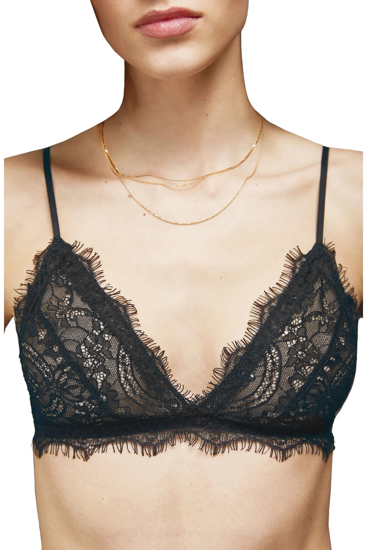 ANINE BING Black Lace Bra With Trim (Women) | Nordstrom | Nordstrom