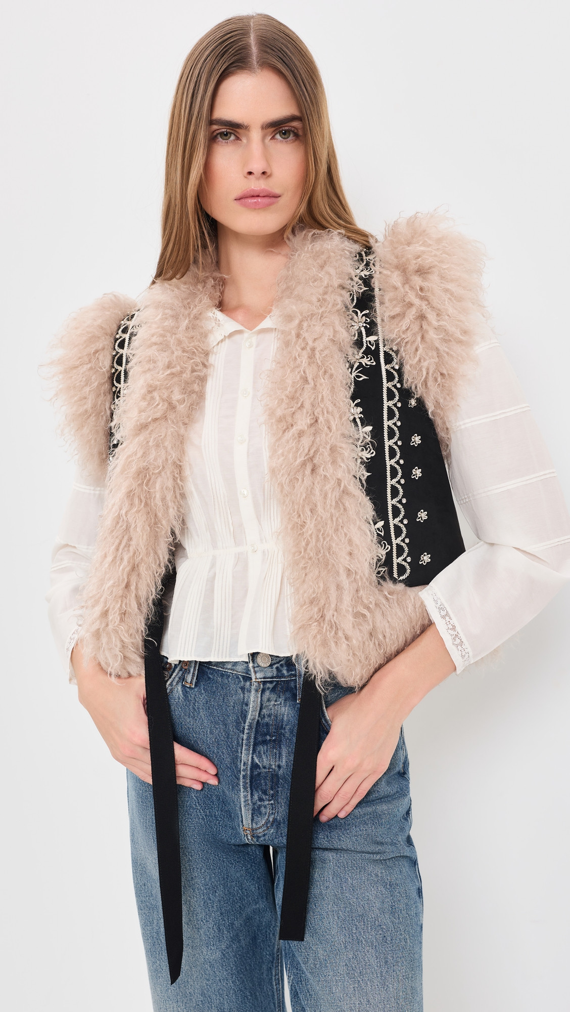 Cinq à Sept Amaranthe Vest Black/Dark Gardenia S | Shopbop