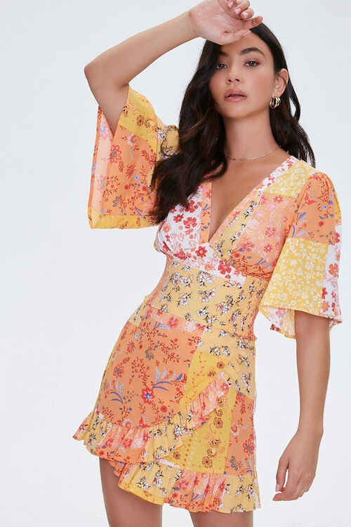 Floral Mock Wrap Skirt | Forever 21 (US)