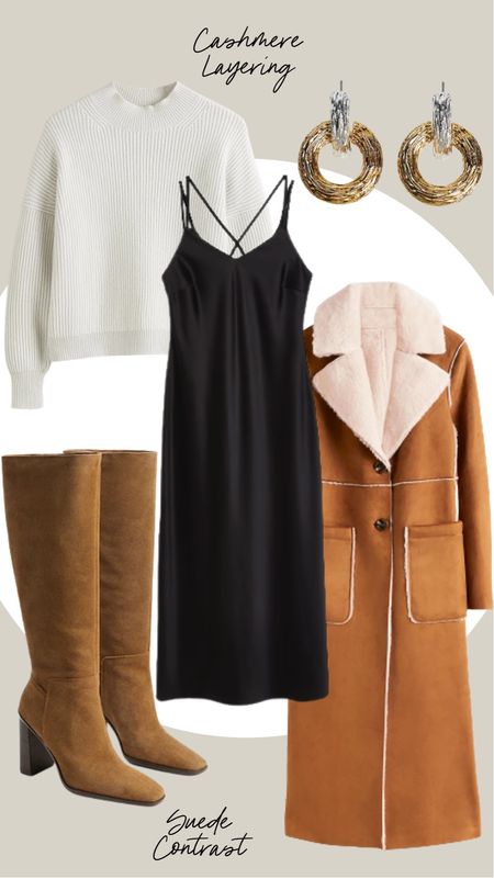 Winter warmers… styling the perfect black slip dress from the high street with some cashmere and suede. Texture, texture, texture! 

#LTKunder50 #LTKshoecrush #LTKunder100