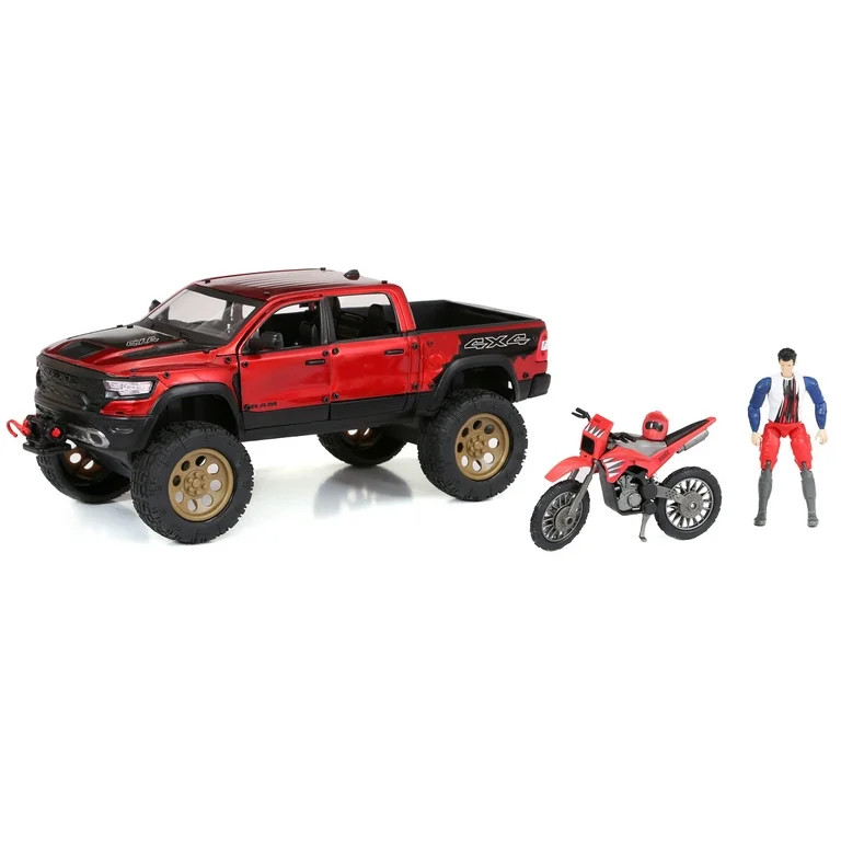 Adventure Force Juego de Vehículos Metálicos con Ruedas Libres Camión Rojo, Bicicleta para Ni... | Walmart (US)