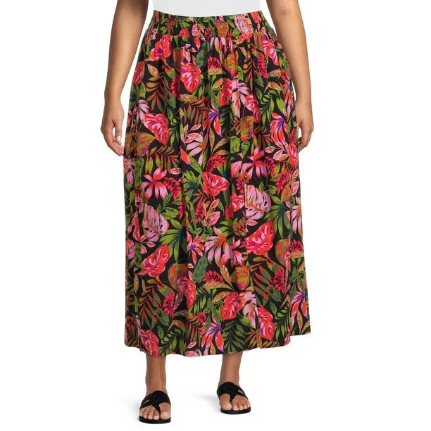 Terra & Sky Women's Plus Size Pull on Maxi Skirt | Walmart (US)