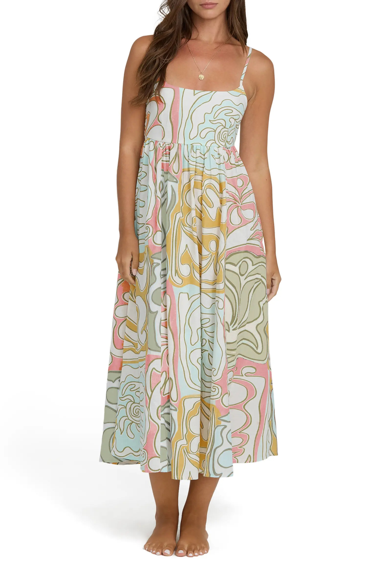 Island Life Cotton & Linen Midi Sundress | Nordstrom