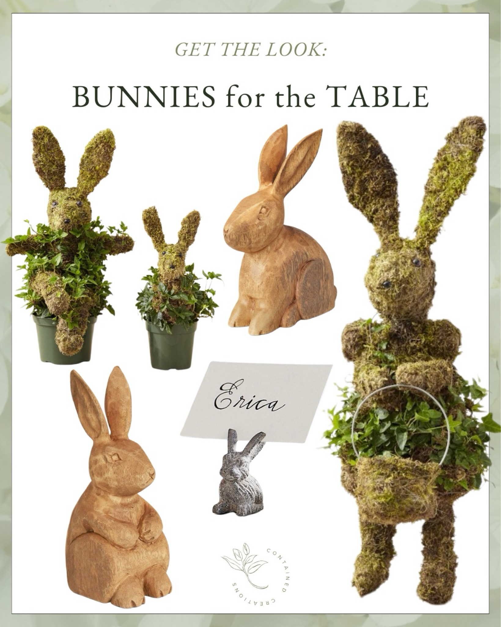 Bunny rabbits in moss, wood, and stone bring a natural vibe to the Easter table!🐰

#LTKhome #LTKSeasonal #LTKstyletip