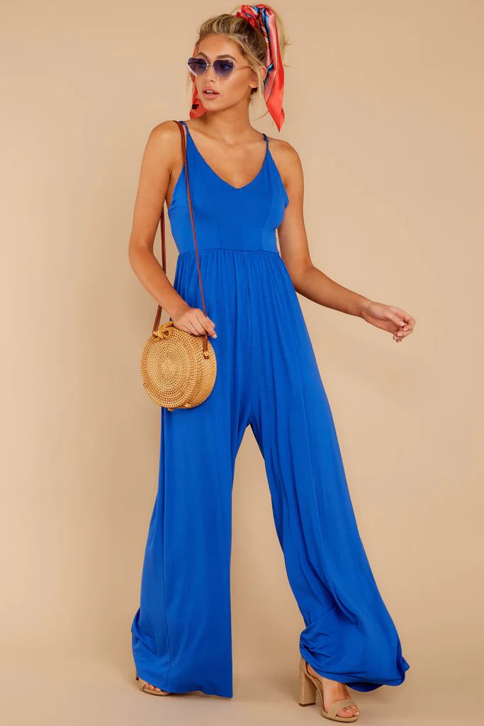 Wine And Dine Royal Blue Jumpsuit | Red Dress 