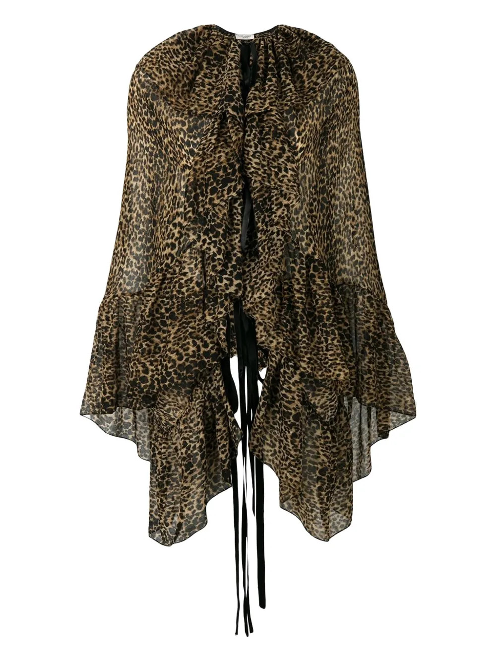 Saint Laurentleopard-print asymmetric blouse | Farfetch Global