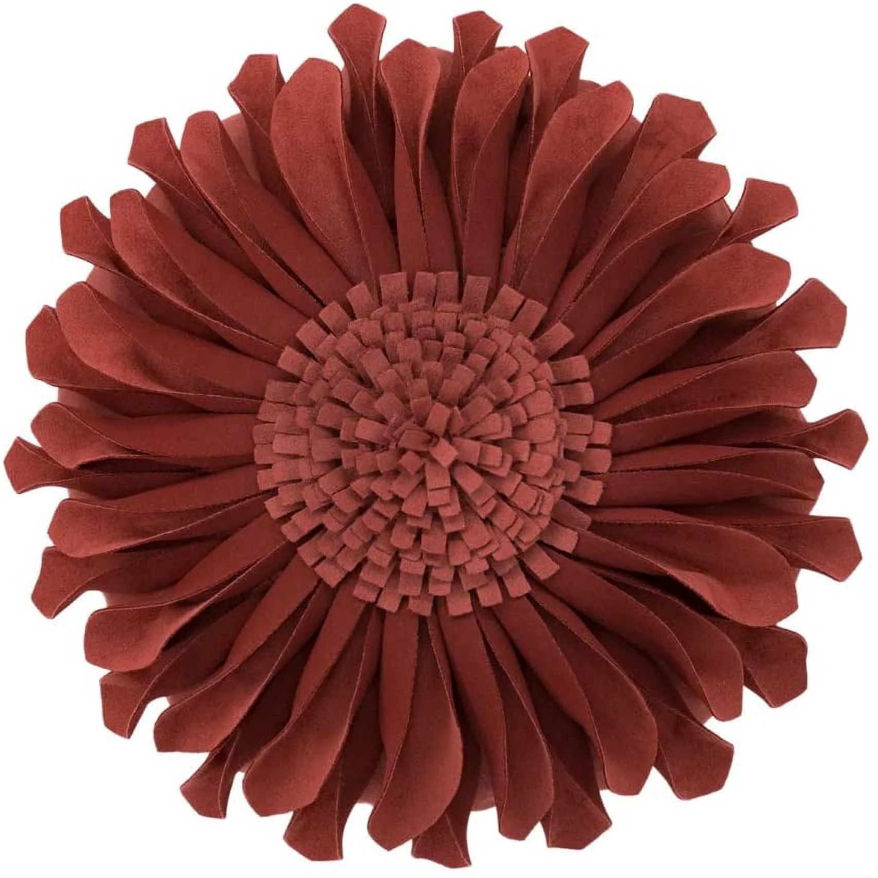 JWH Round Suede Sunflower Throw Pillows with Insert for Bed Sofa 12 inch Rust Red | Walmart (US)