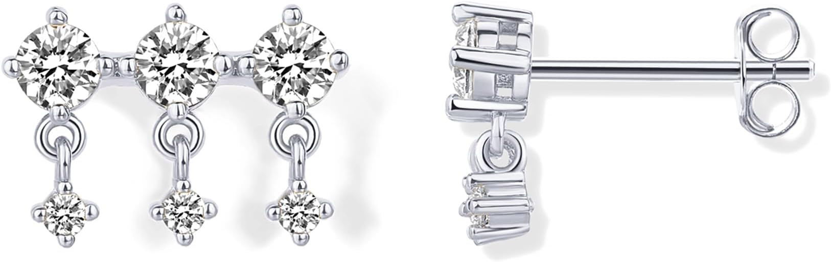 PAVOI 14K Gold Plated Sterling Silver Posts Dangle Statement CZ Stud Earrings for Women | Cubic Z... | Amazon (US)