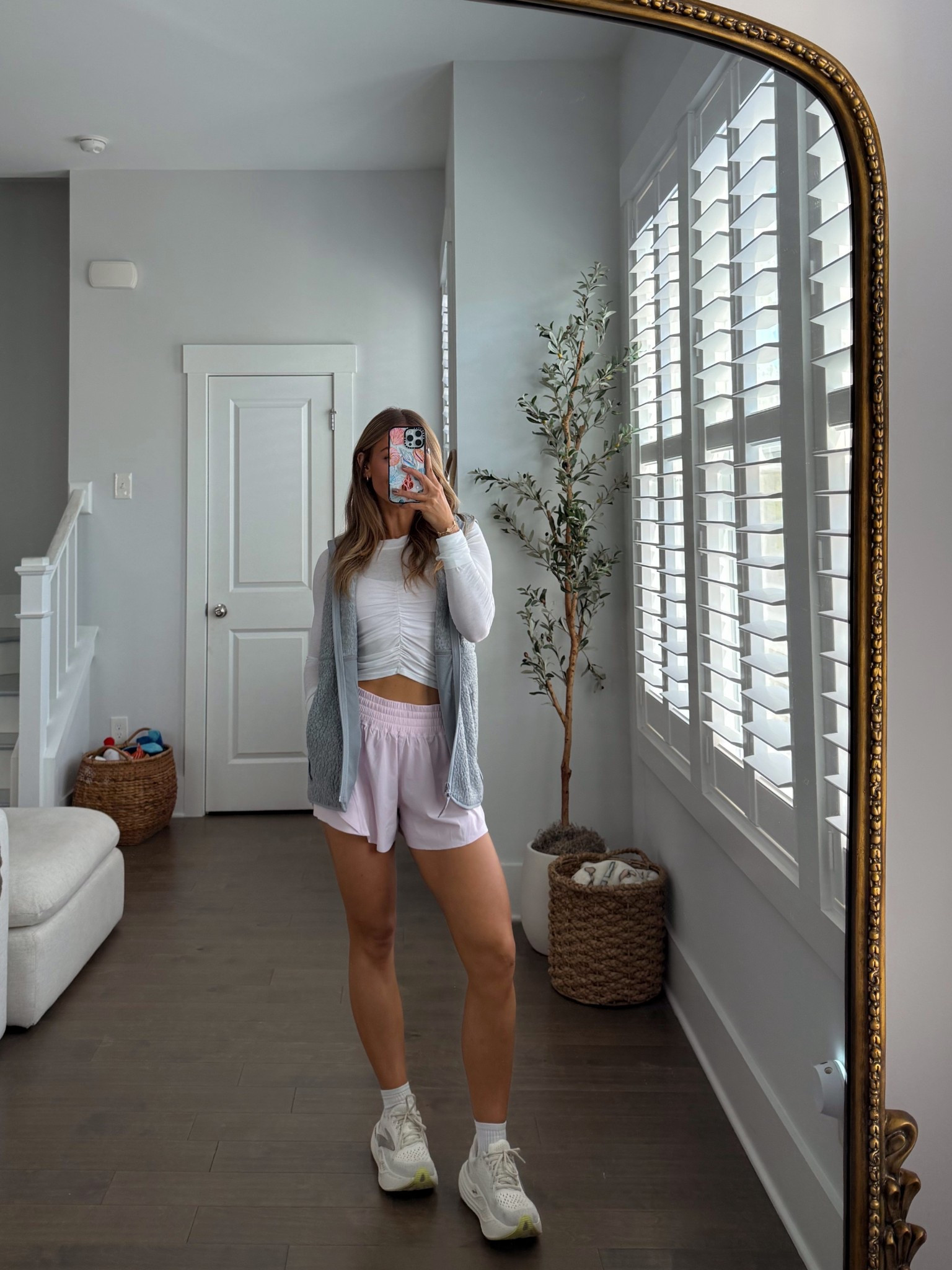 Lululemon shorts
Lululemon bra
FP movement top
Aritzia vest
Brooks shoes 

#LTKSeasonal #LTKActive