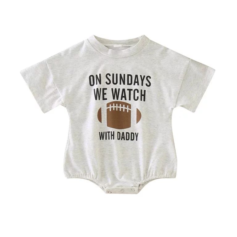 Unisex Baby Onesie Clothing Short Sleeve Rompers Rugby Letter Print Summer Bodysuits Toddler Cute... | Walmart (US)