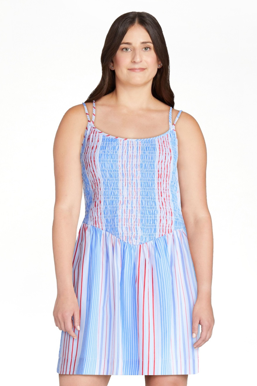 Free Assembly Women's Sleeveless Smocked Cotton Mini Dress, Sizes XS-XXL | Walmart (US)