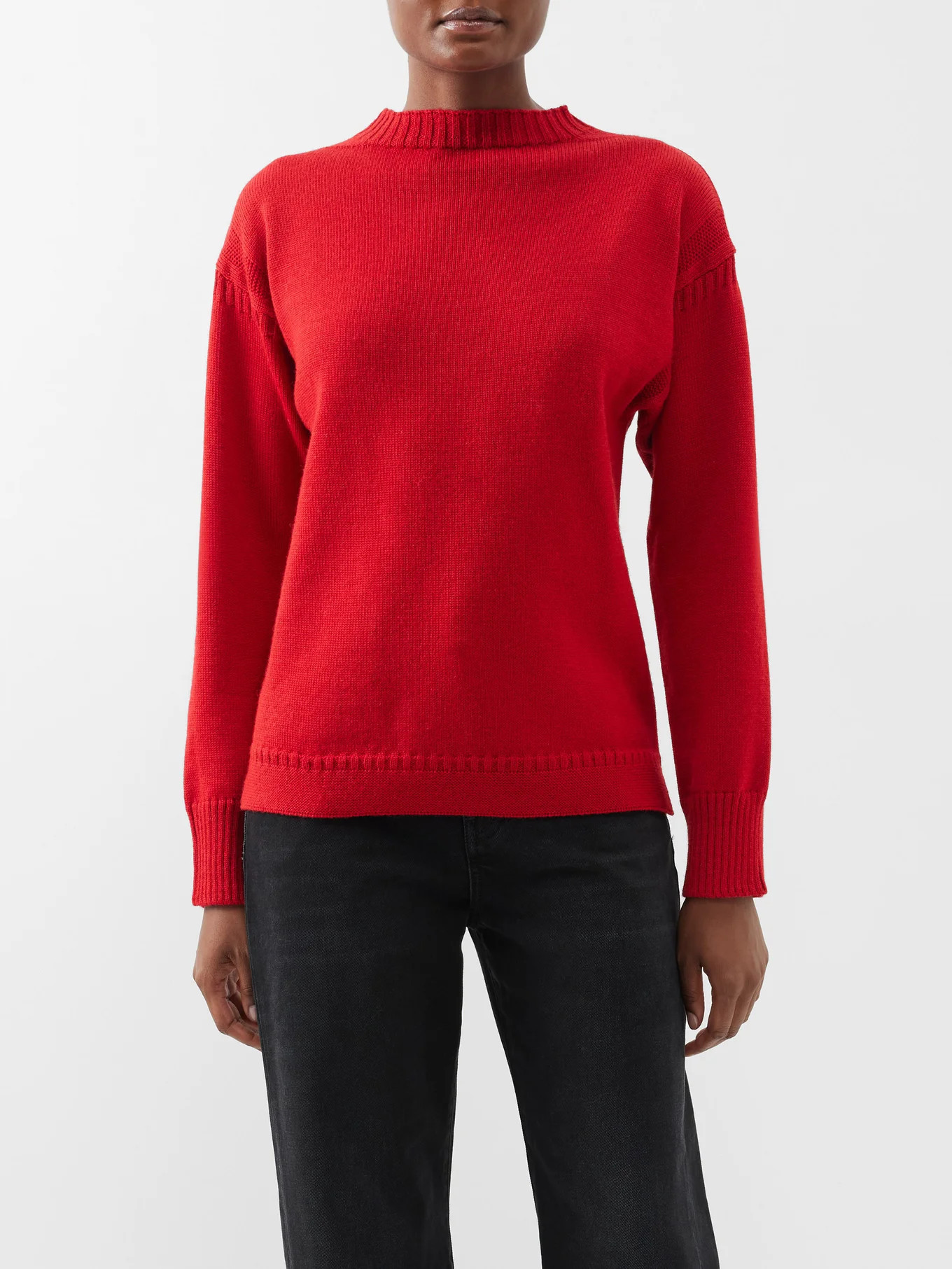 High-neck wool Guernsey sweater | Toteme | Matches (US)