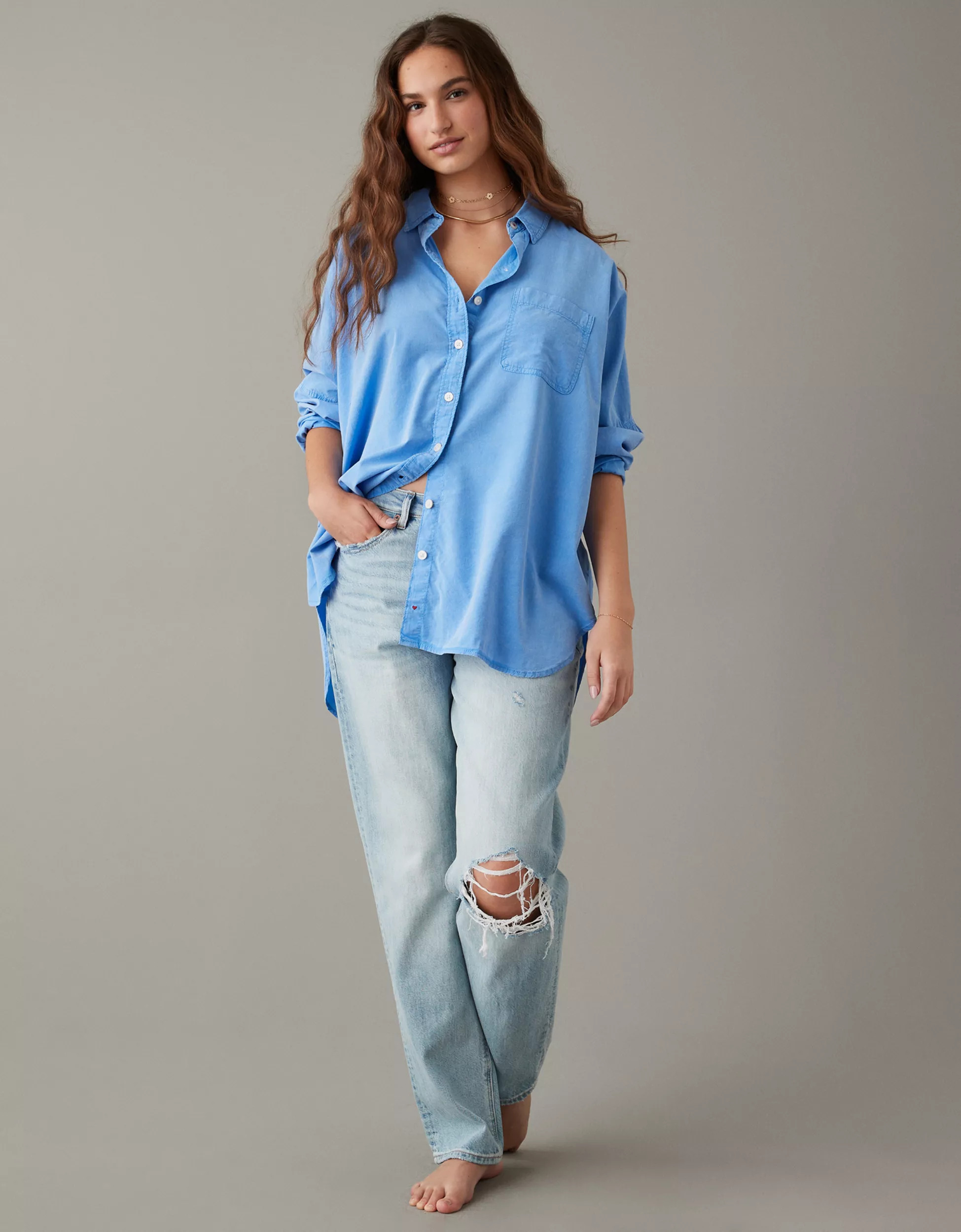 AE Go Big Oversized Shirt | American Eagle Outfitters (US & CA)