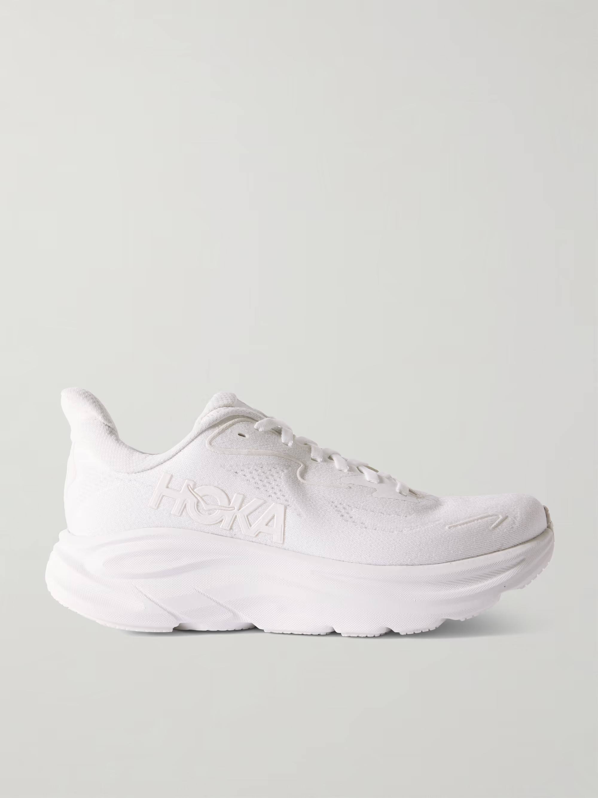 Clifton 10 rubber-trimmed jacquard-mesh sneakers | NET-A-PORTER (US)