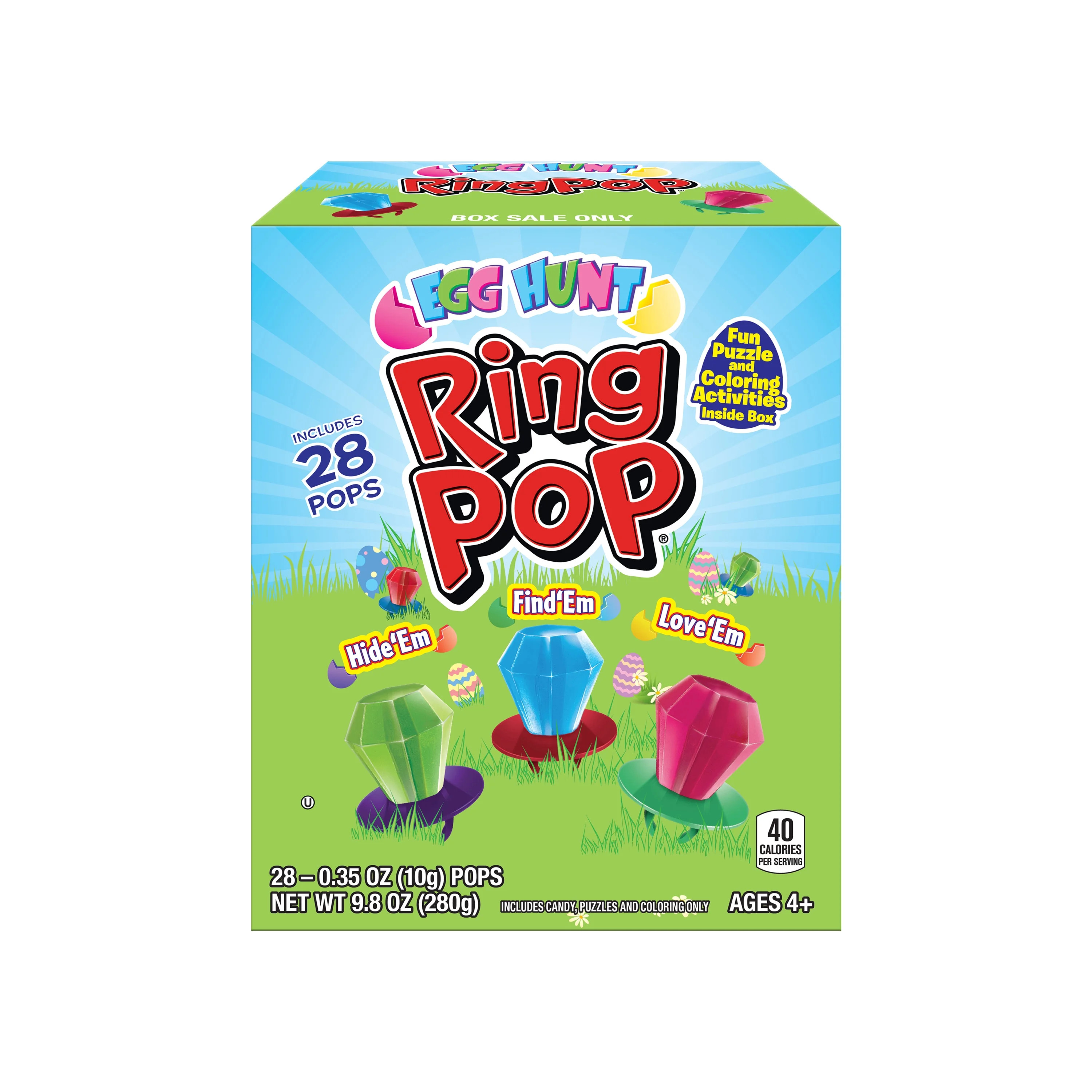 Ring Pop Easter Candy Lollipop Assorted Fruit Flavors, 28 Count Box | Walmart (US)