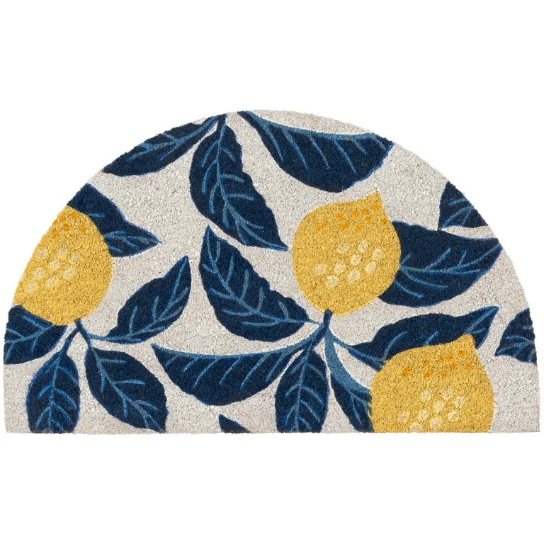 Mainstays by Becky G. & Alejandra Coir Outdoor Mat, Lemon & Blue, 18" x 30" | Walmart (US)