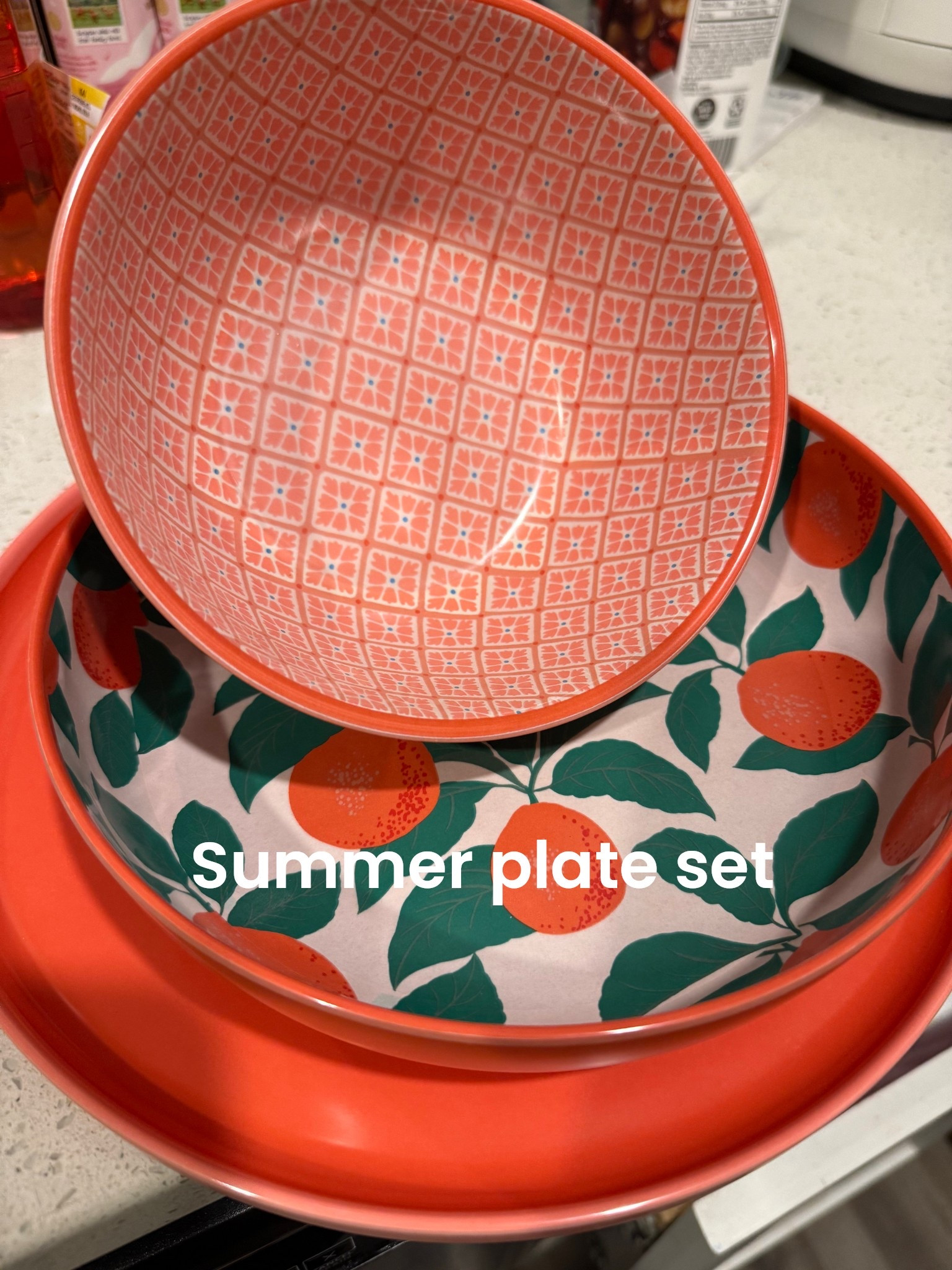 Looking for a cute plate set for summer? This tangerine set from #walmart is on sale and perfect addition to my lineup #beckyg -#summertime #dinner #tangerine 