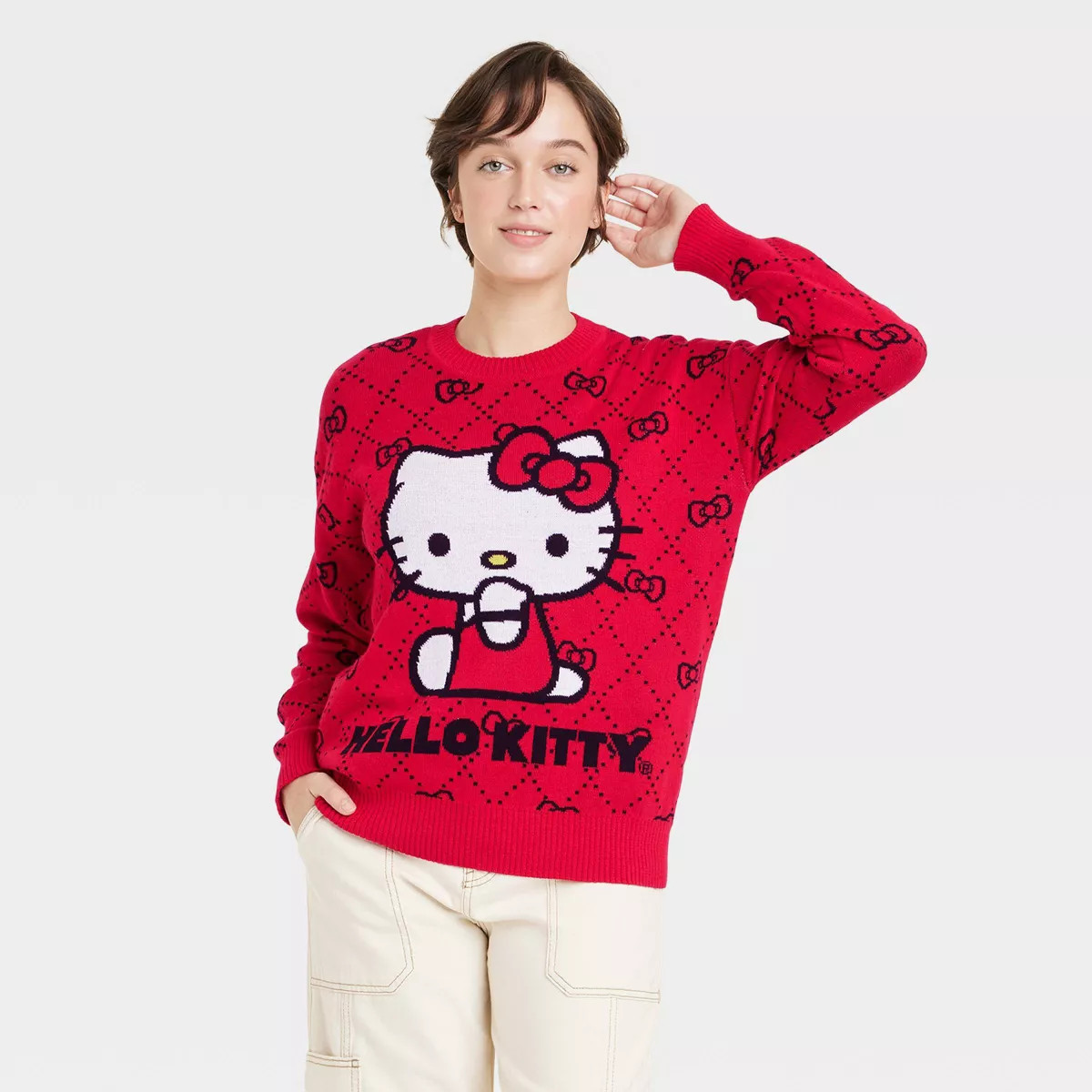 Women's Sanrio Hello Kitty Graphic Sweater - Red | Target