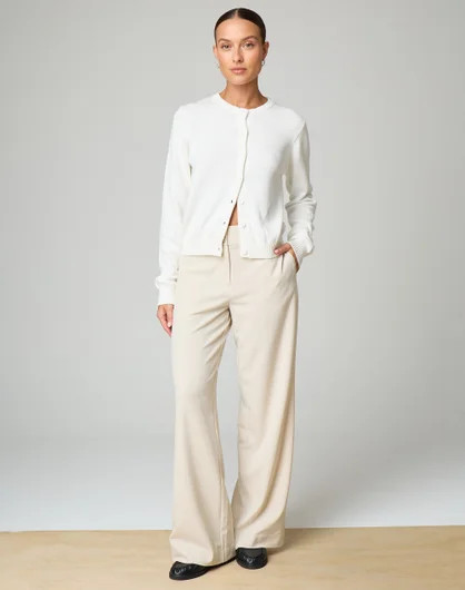 Crew Neck Cotton Knit Cardigan | Glassons (Australia)