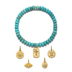 Turquoise Color Karma Customizable Bracelet | Sequin