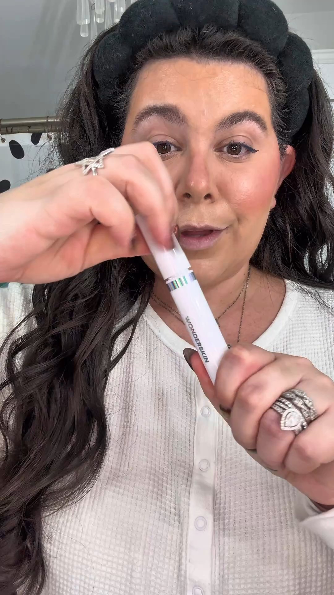 Limited Edition Wonderskin Lip Stain in Black Vinyl. Use the lip liner in shade rosewood & the holographic lip gloss.

#LTKBeauty #LTKgrwm #LTKCyberWeek