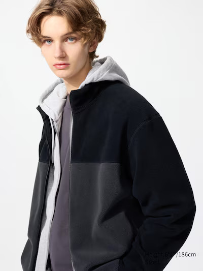 Fleece Full-Zip Jacket (Colour Block) | UNIQLO (UK)