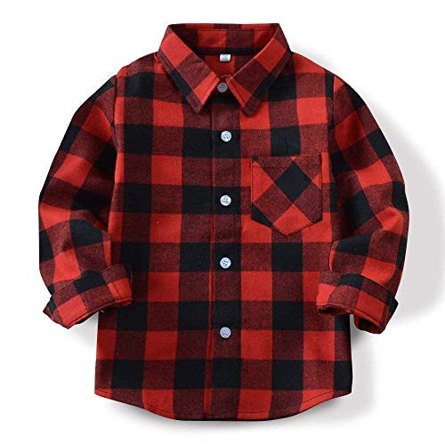Flannel Shirt for Men Casual Button-Down Shirts Father and Son Matching Outfits Men's Dress Shirts Christmas Plaid Long Sleeve Shirts for Men | Amazon (US)