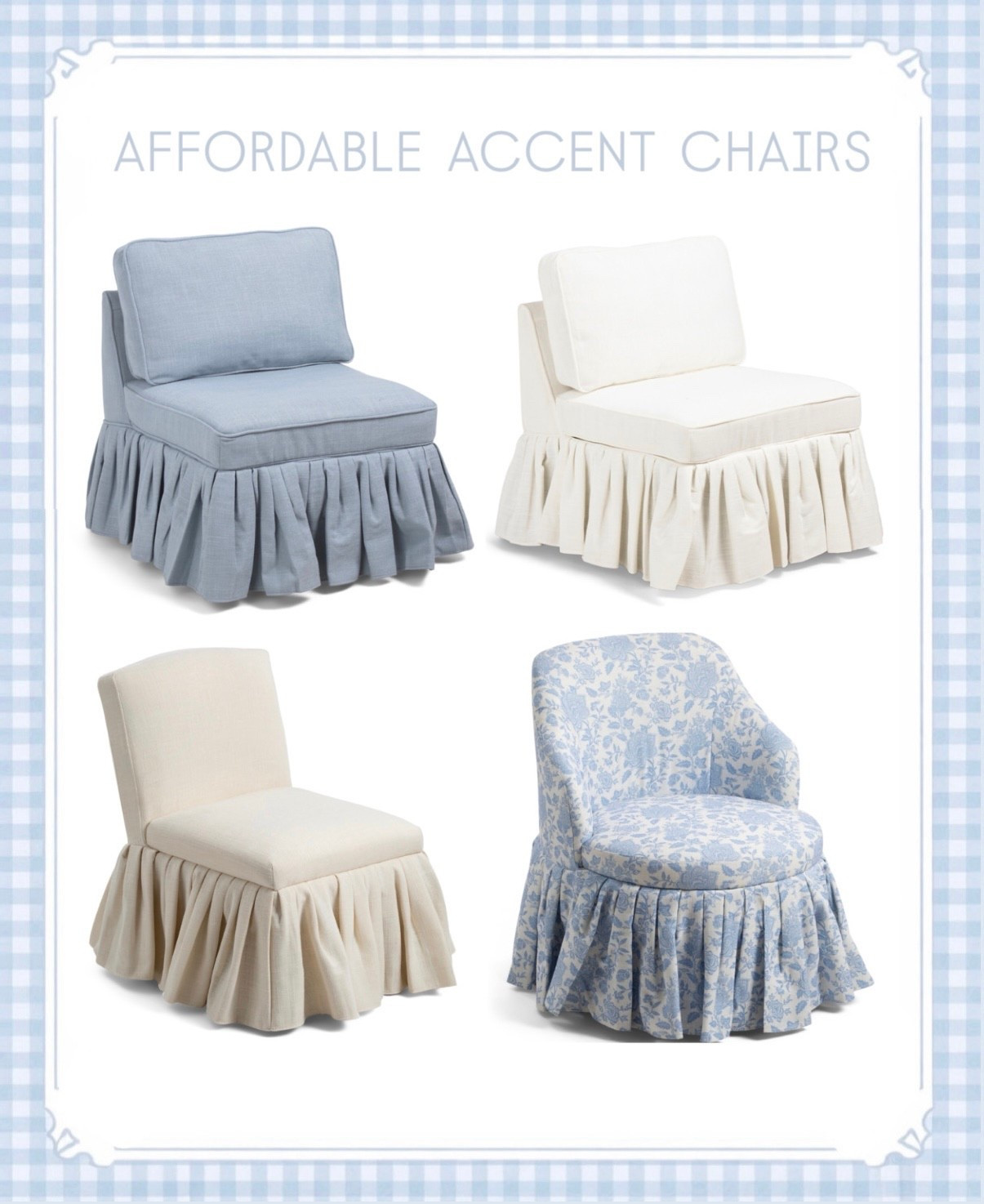 Affordable accent chairs ruffle skirt chair Lillian August tjmaxx @ tjmaxx @marshalls 